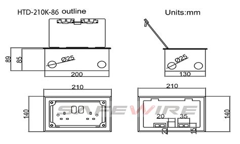 electrical floor box sizes|standard floor box size.